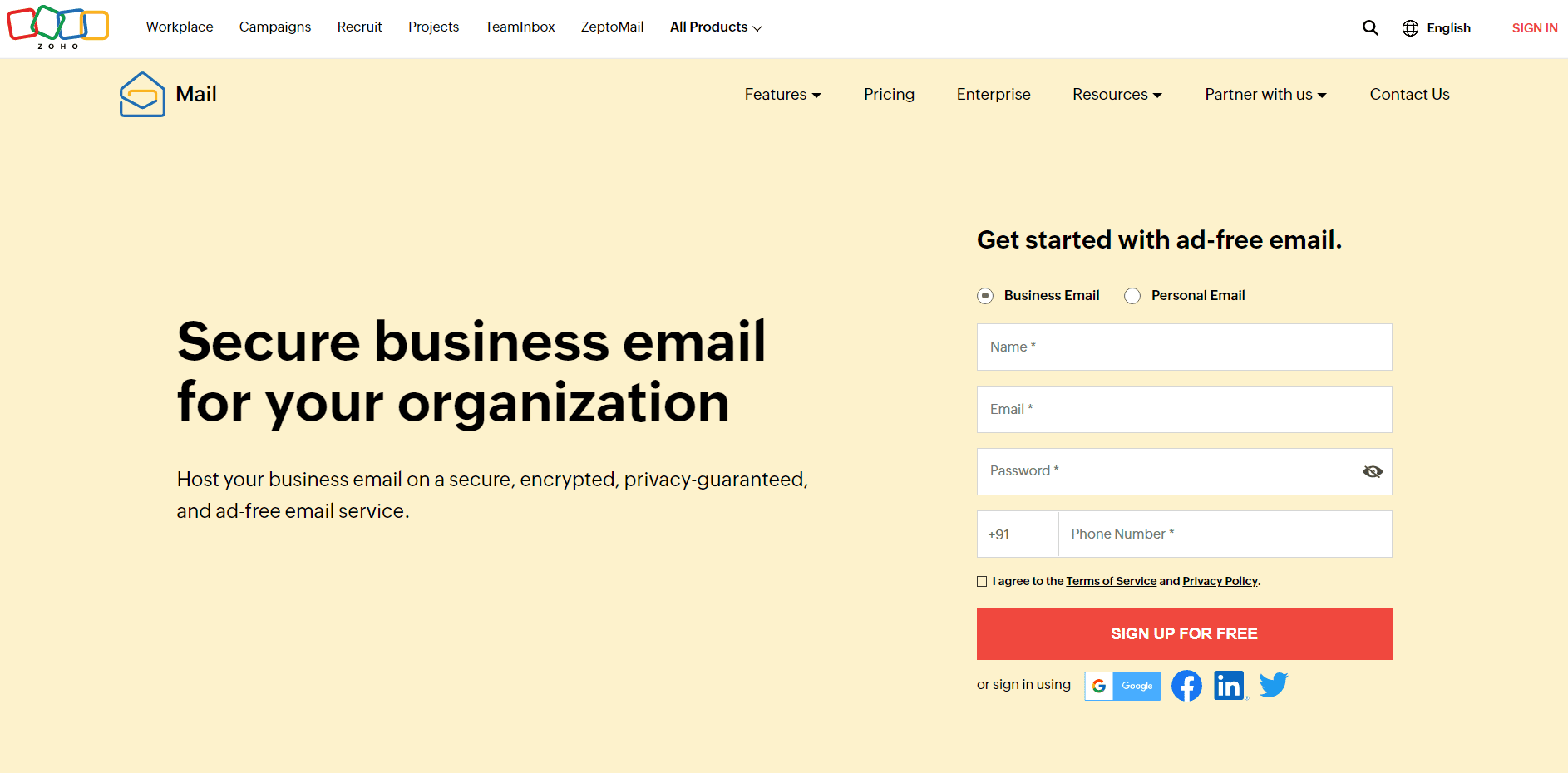 Source: Zoho Mail