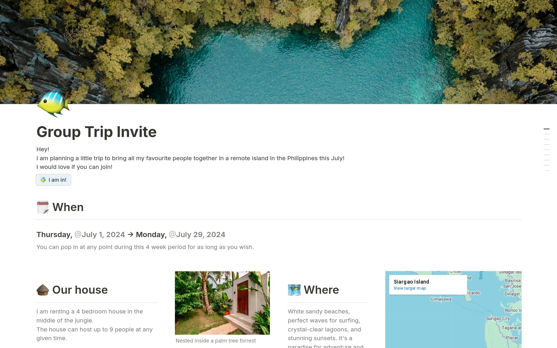 Screenshot of Put it on the map collection by Notion